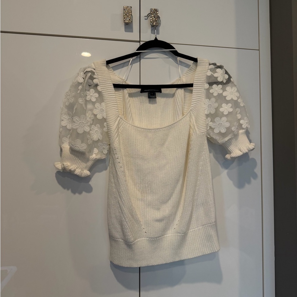 French Connection Cream Puff Sleeve Blouse